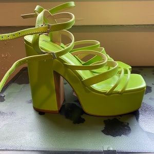 Strappy Platform Topshop Green Sandals Size 10